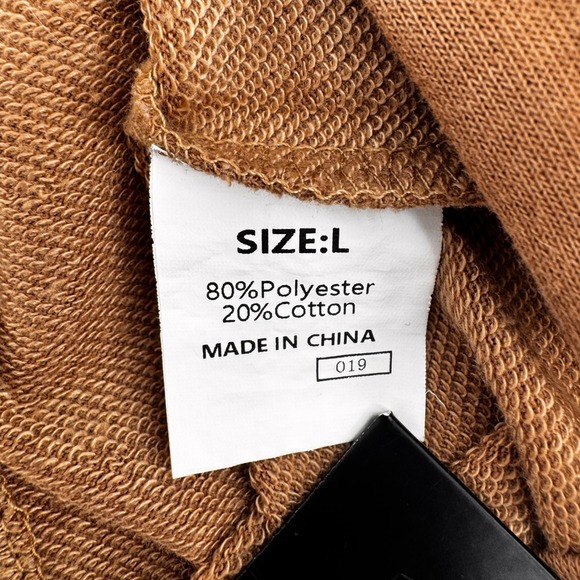 Dokotoo Short Sleeve Sweatshirt Women L Camel Brown Crewneck Casual Pullover Top - Picture 6 of 12